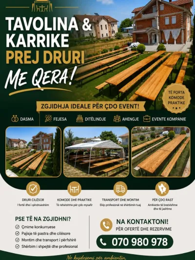Tavolina/Karrike/Qadra - me Qira